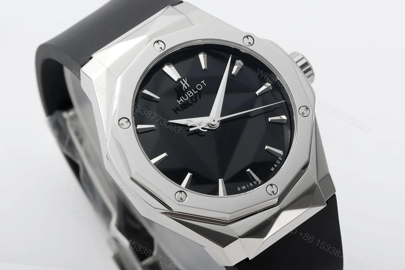 View 3 of Hublot Classic Fusion Black Dial Stainless Steel Rubber Strap Watch 40mm