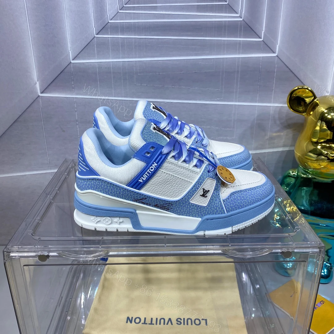 LV A貨藍白拼色 Trainer 球鞋 清爽百搭運動風 — view 1