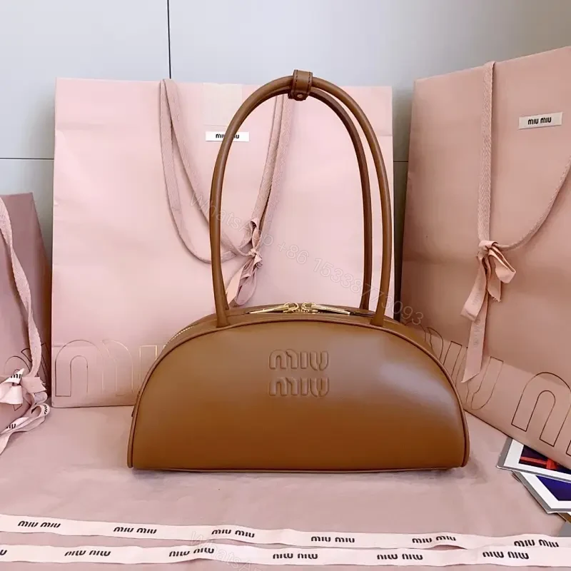 Caramel Leather Dome Bag: Structured Luxury, Minimal Detailing — view 1