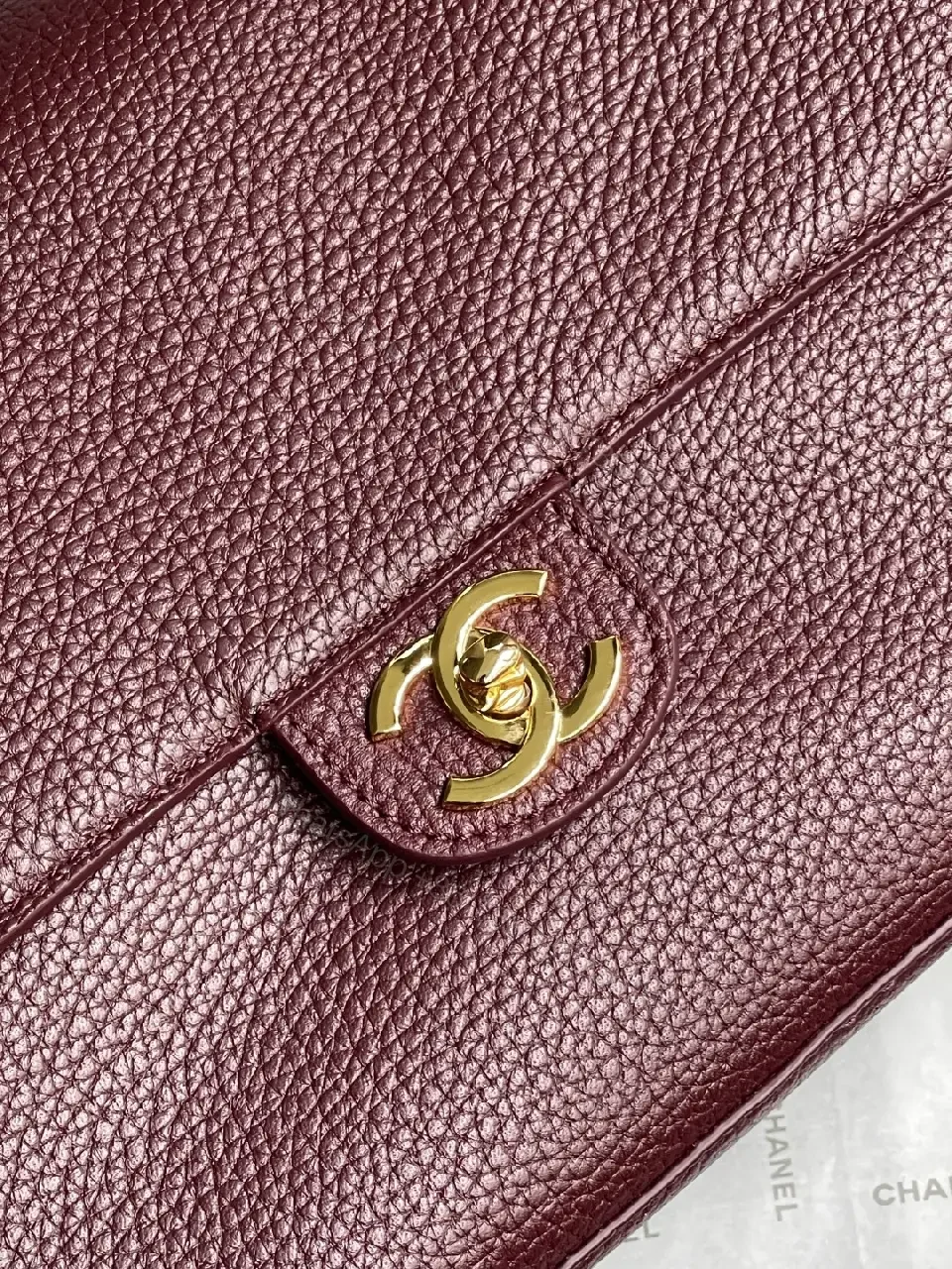View 9 of Burgundy Textured Leather Shoulder Bag: Compact Luxury