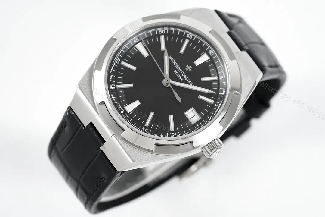 View 3 of GS Factory Vacheron Constantin Overseas Black Dial Stainless Steel Watch with Interchangeable Rubber Strap