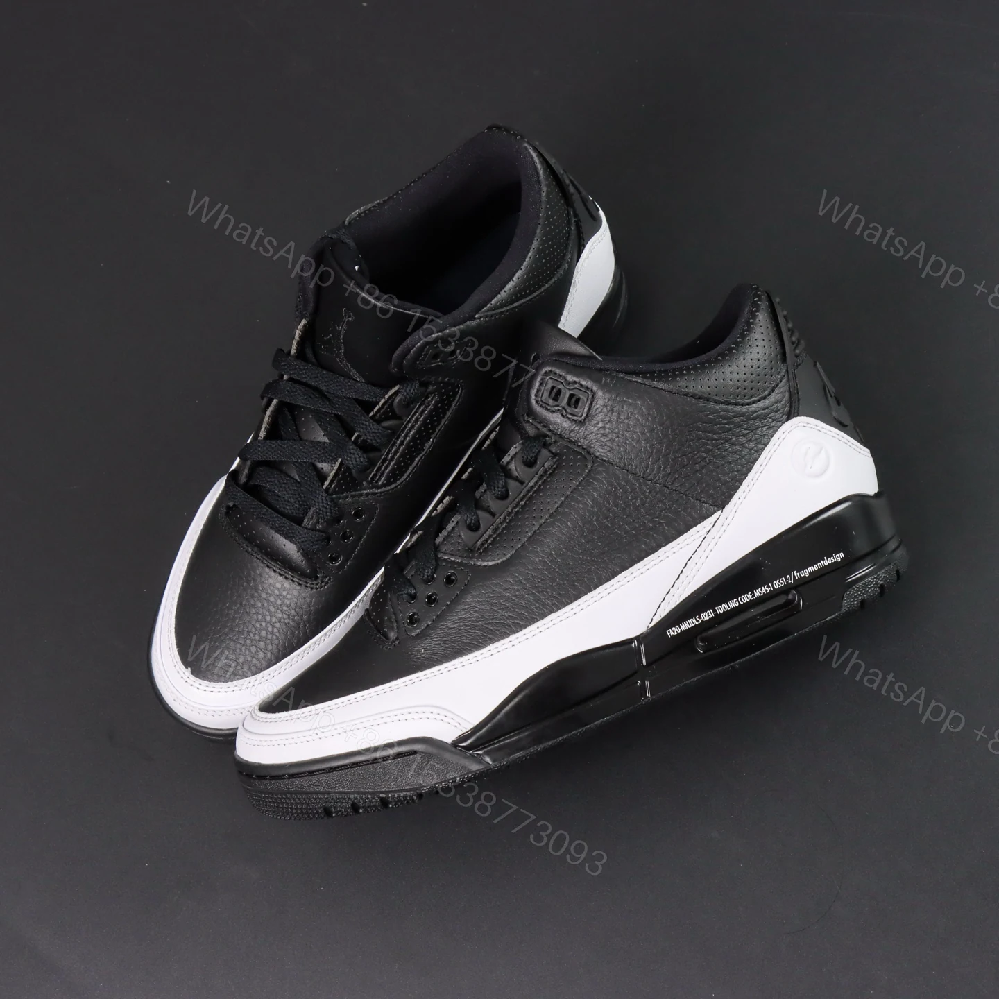 View 8 of Fragment Design x Jordan Air Jordan 3 “Black/White” Reps