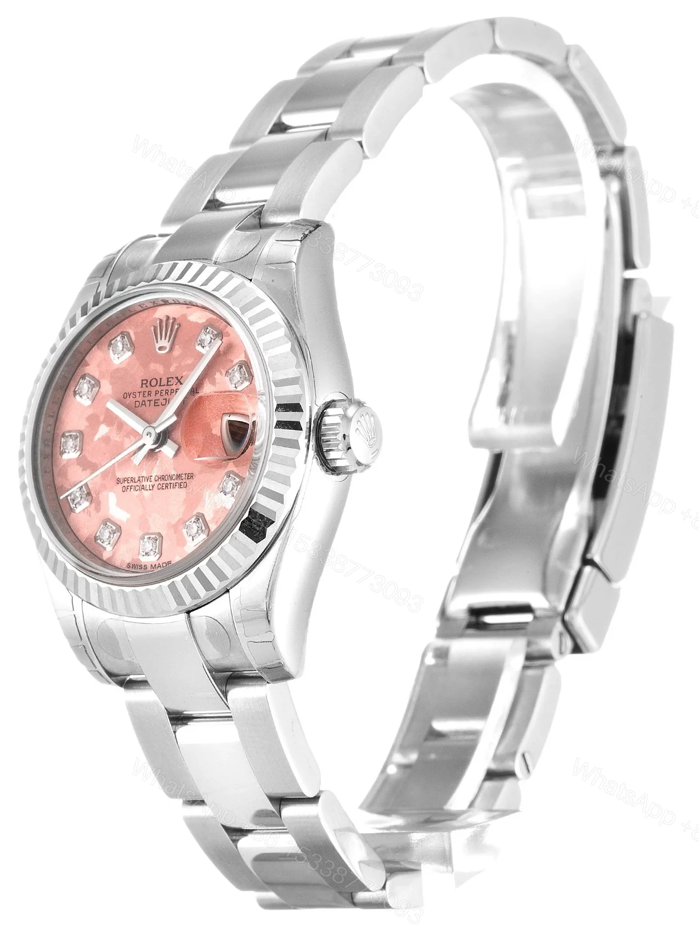 View 2 of Replica Rolex Lady-Datejust Gold Dust – Pink Dial 179174 26 mm