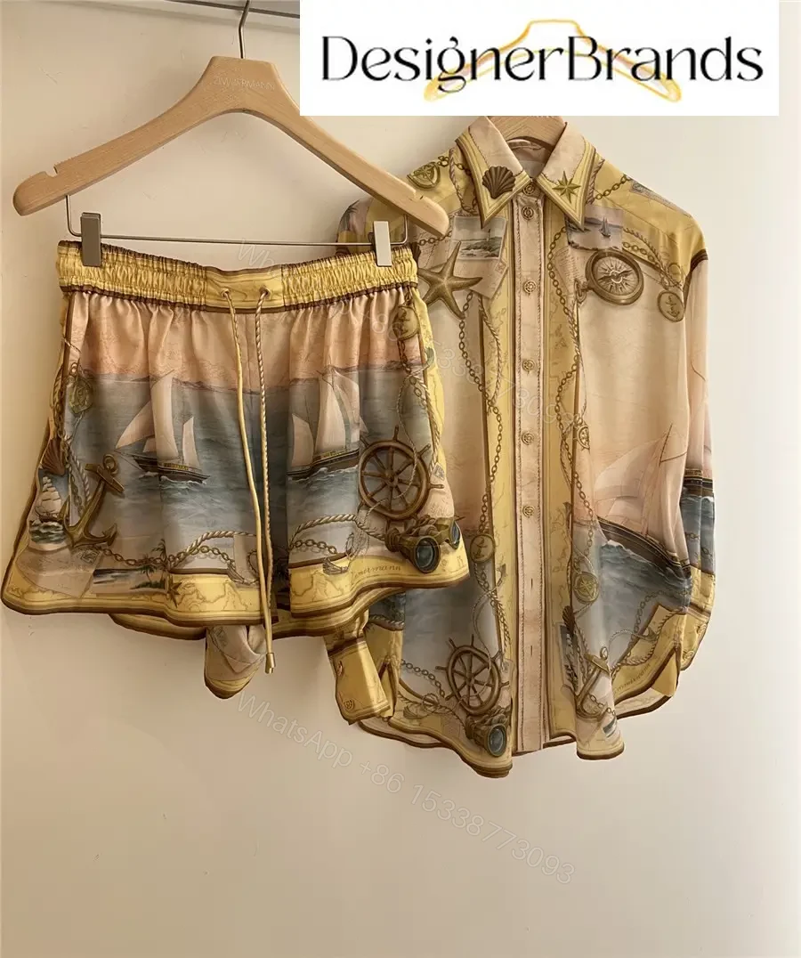 View 5 of Zimmermann Scarborough Relaxed Silk Shirt Set