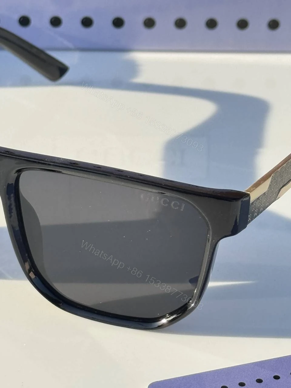 View 5 of First Copy Gucci 1669 Black Gold Sunglasses
