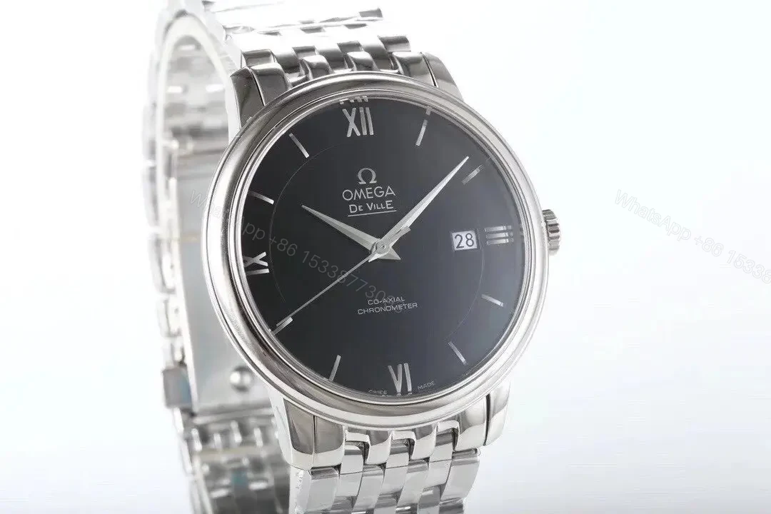 View 2 of Omega DeVille Prestige Black Dial Stainless Steel Watch with Miyota 9015 Movement