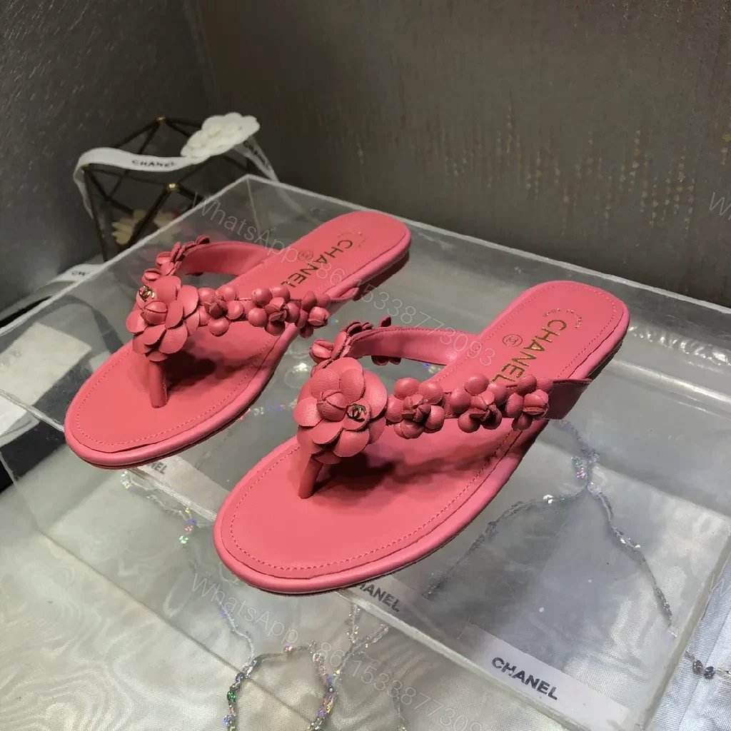View 5 of Bright Pink Flower Sandals: Luxury Comfort For Summer