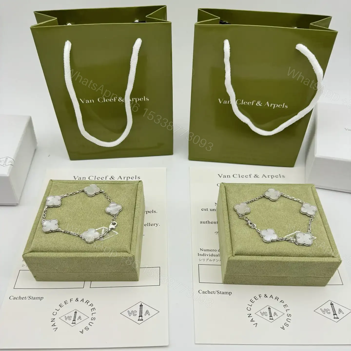 View 11 of 高仿首飾VanCleef&Arpels*RF48400貝母白金手鏈