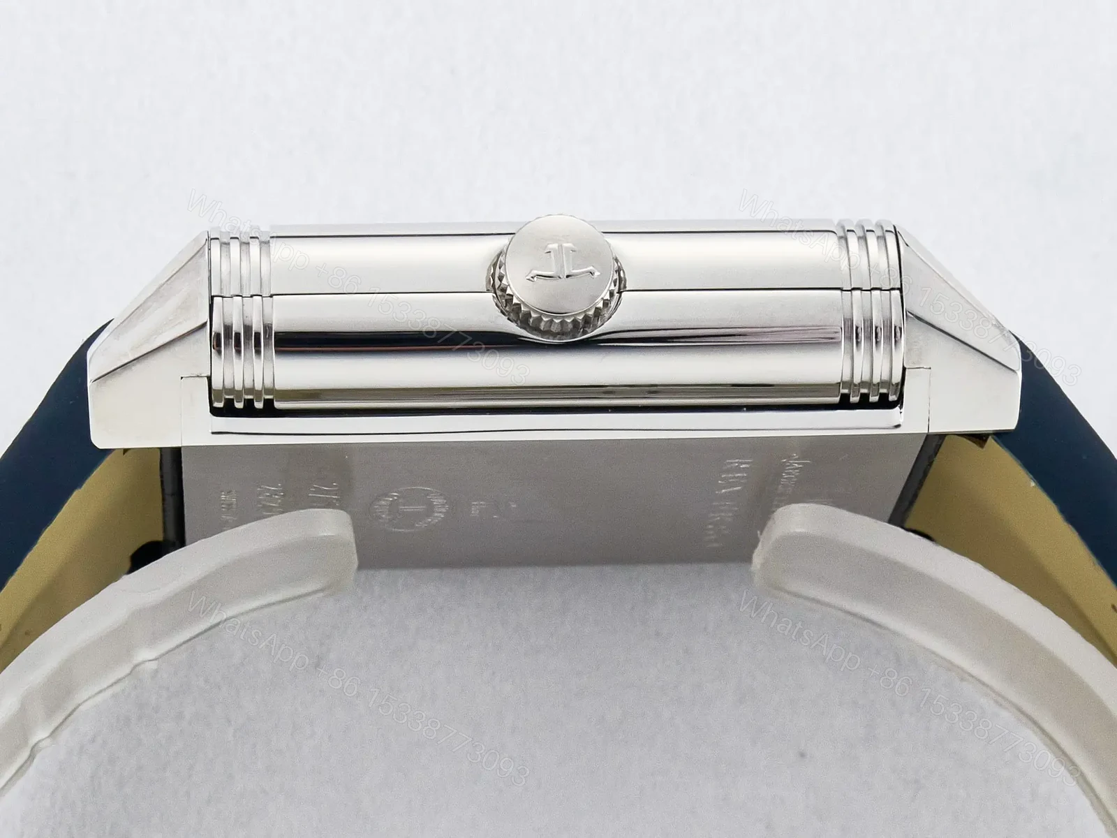View 10 of Reverso Tribute Duoface Small Seconds SS MGF Best Edition Blue Dial on Blue Leather Strap A854A