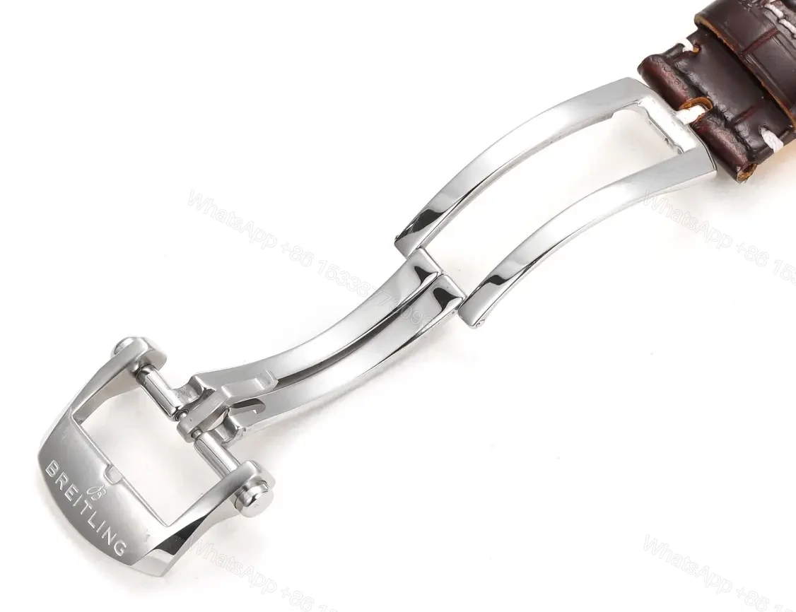 View 7 of Super Clone Breitling Navitimer B01 Silver Leather Strap 43MM Premium A13324121G1X1
