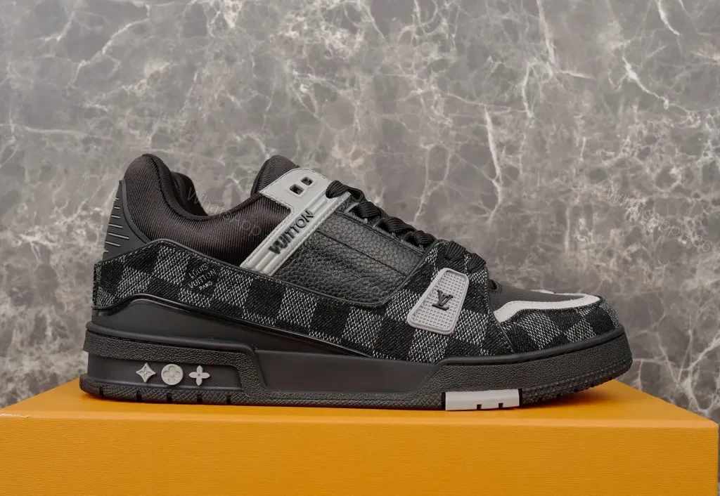 View 8 of Black Leather + Suede High-Tops + Modern Luxury + Signature LV Detailing + Sneakers