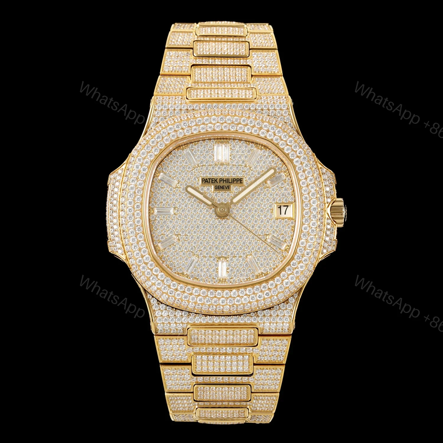 Patek Philippe Nautilus 5711 Diamond Pavé Watch 40mm White Gold Edition AMG-PP-BD1-5711-DIAMOND-40 — view 1