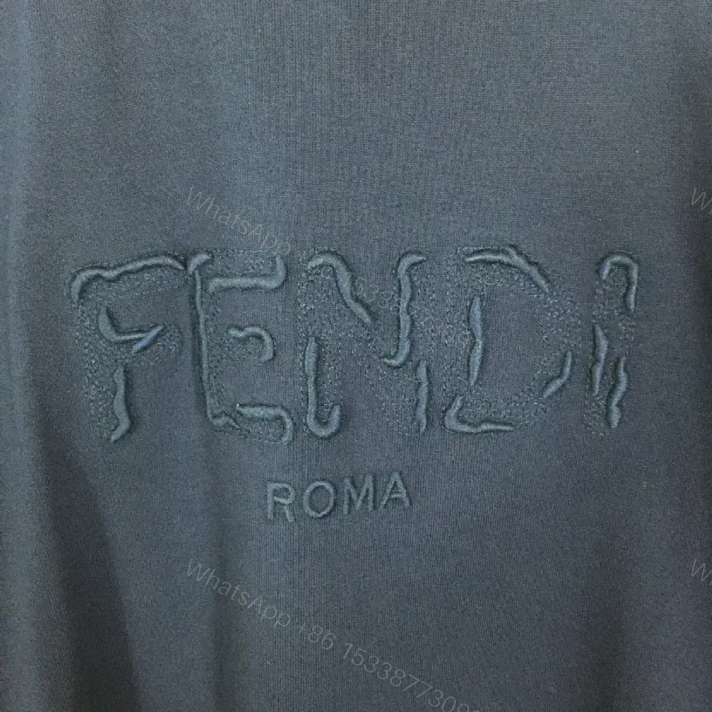 View 8 of Navy Cotton Blend Tee: Subtle Logo, Relaxed Fit, Versatile