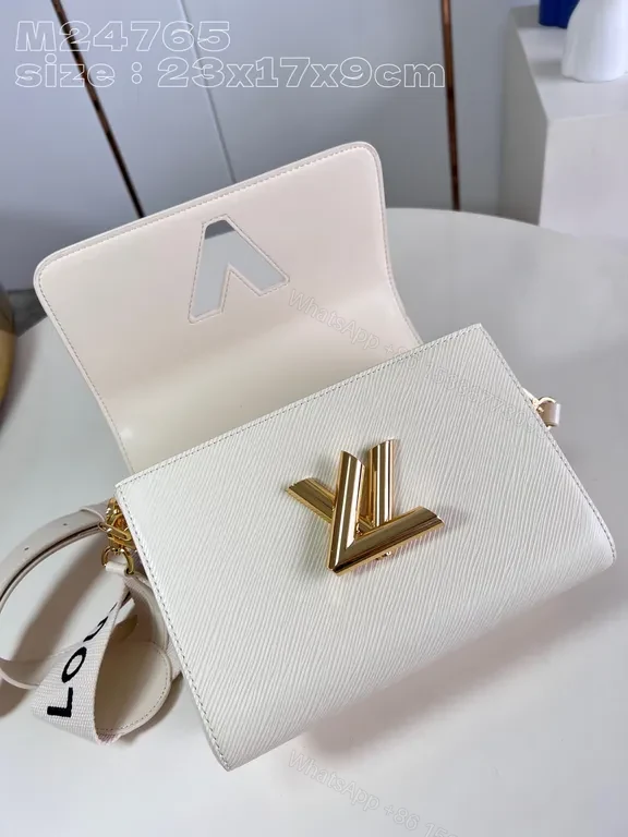 View 3 of Elegant Compact Crossbody with Gold LV-Inspired Hardware