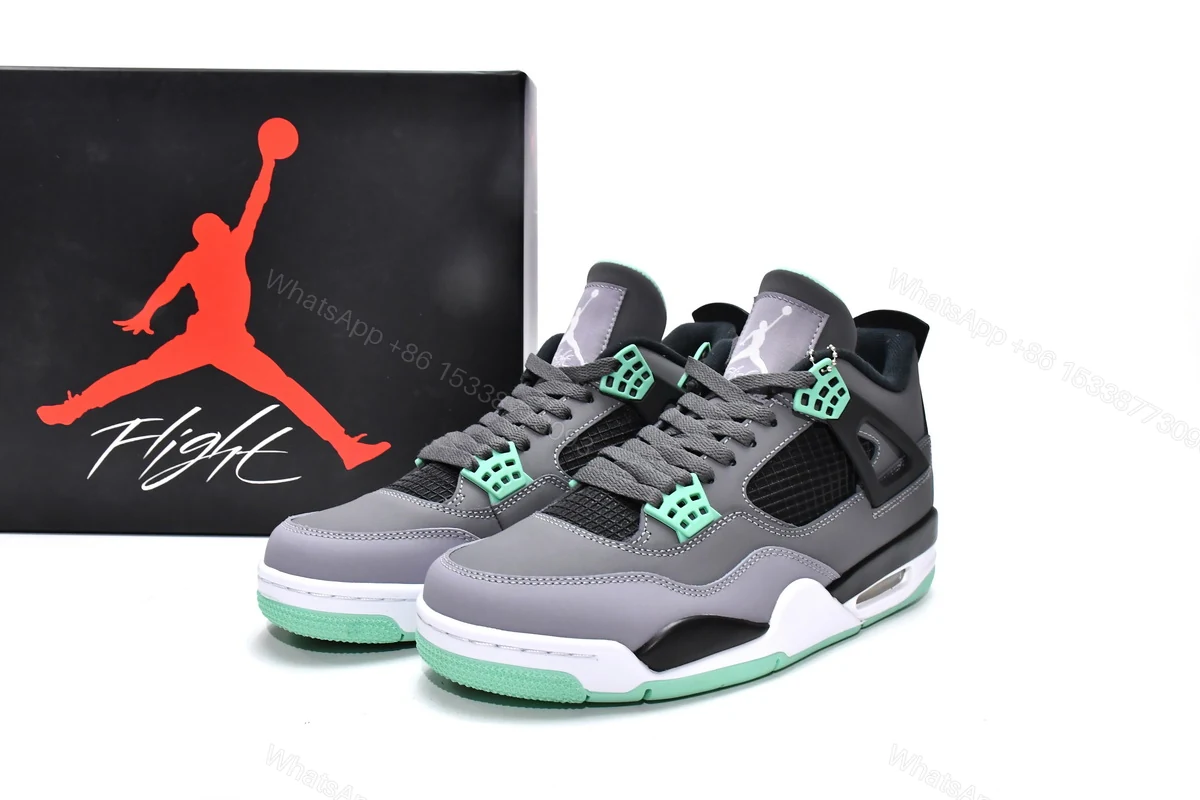 Air Jordan 4 Retro Green Glow 308497-033 (Top Quality) — view 2