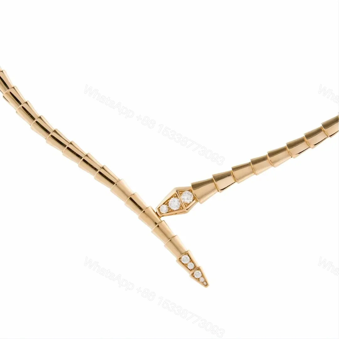 View 3 of 18K Rose Gold Bulgari Serpenti Viper Necklace with Diamonds