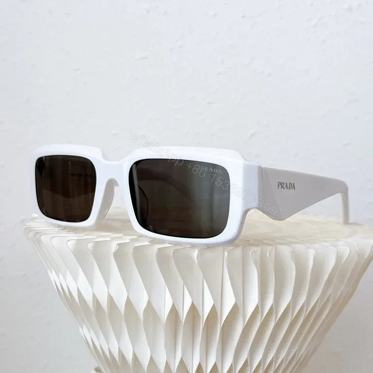 Crisp White Frame Sunglasses: Prada-Inspired Luxury — view 1