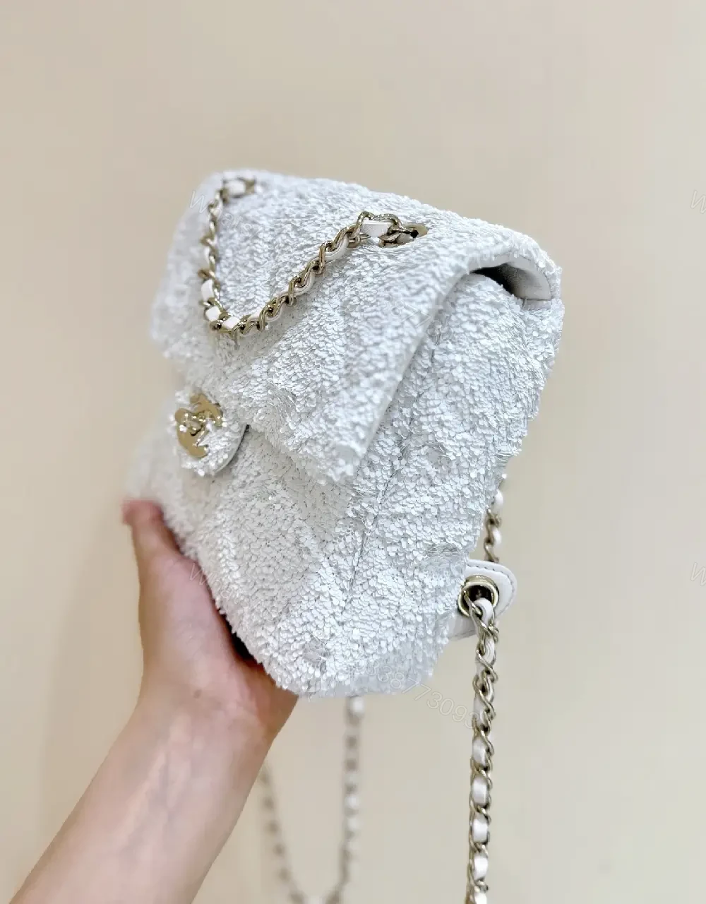 View 9 of Bouclé Luxe Evening Bag: Timeless Chanel-inspired Elegance