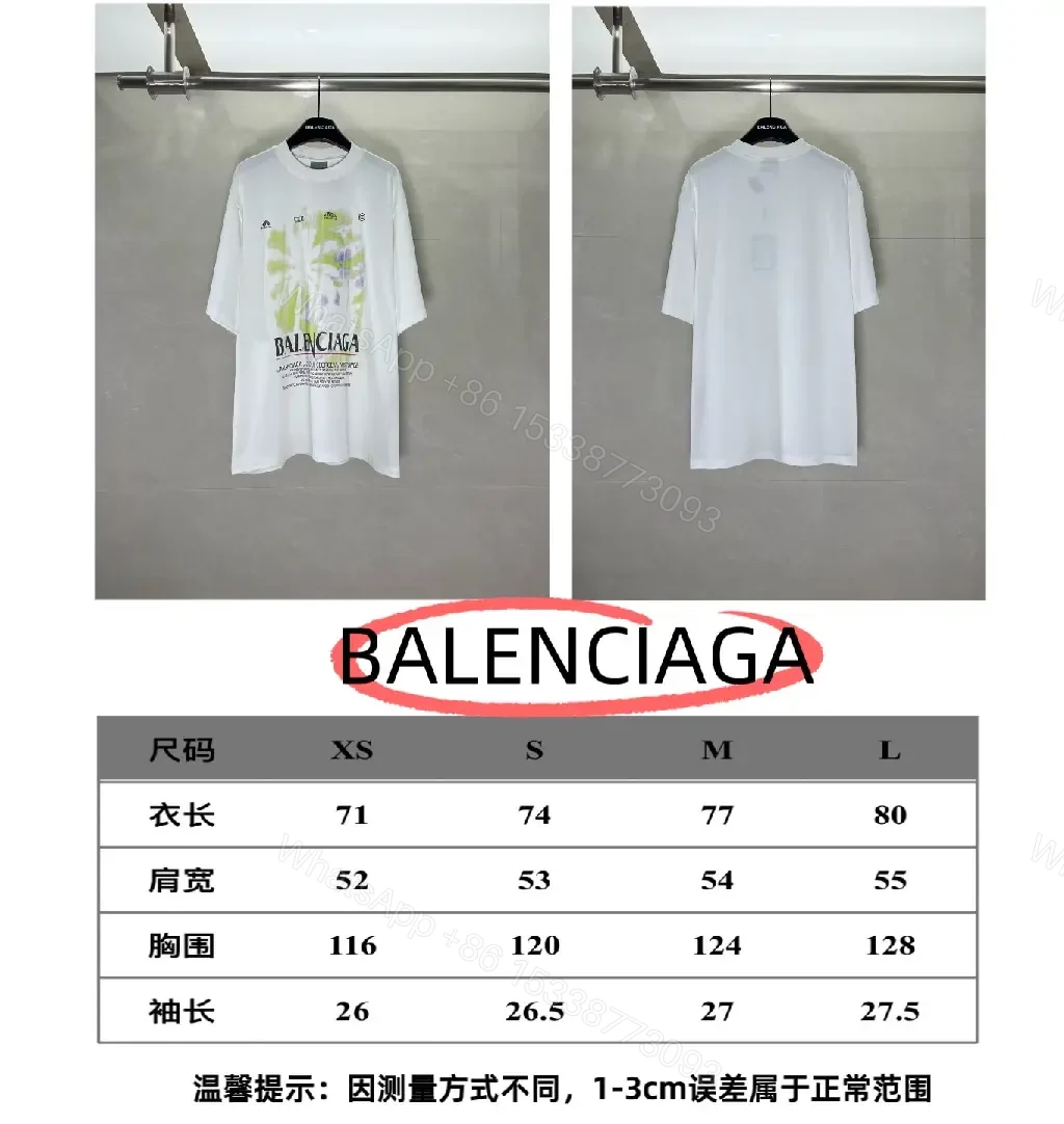 View 7 of White Oversize Tee Tie-Dye Graphic BALENCIAGA Tee