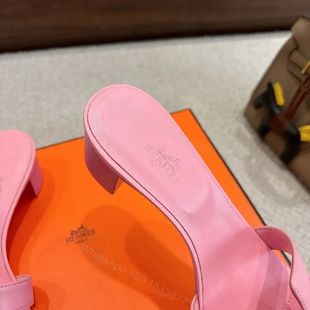 View 5 of Soft Rose Leather Slide – Elevated Comfort, Signature Buckle Slide