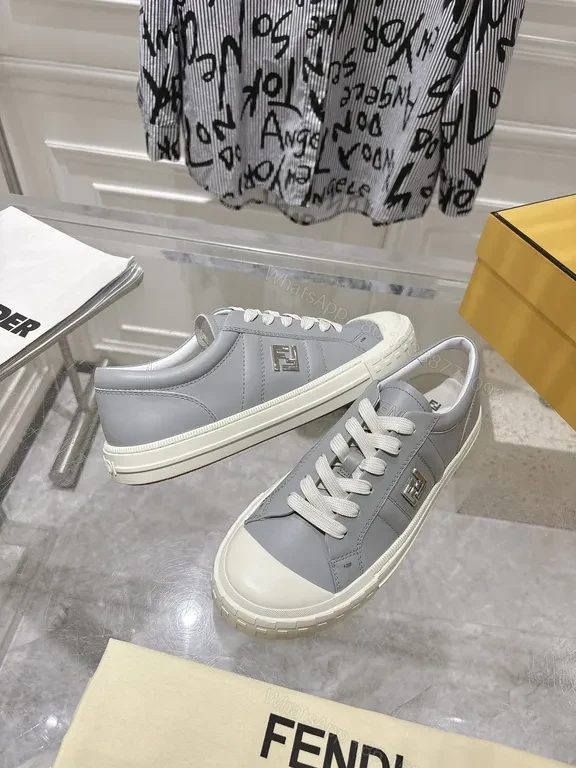 View 2 of Soft Gray & Off-White Luxury Sneakers â€“ Minimalist High-Top Comfort