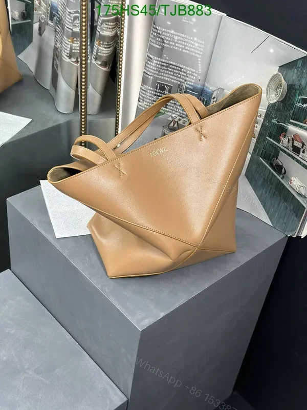 View 53 of Loewe Puzzle Fold Tote in Chocolate/Burgundy Shiny Calfskin DD9633