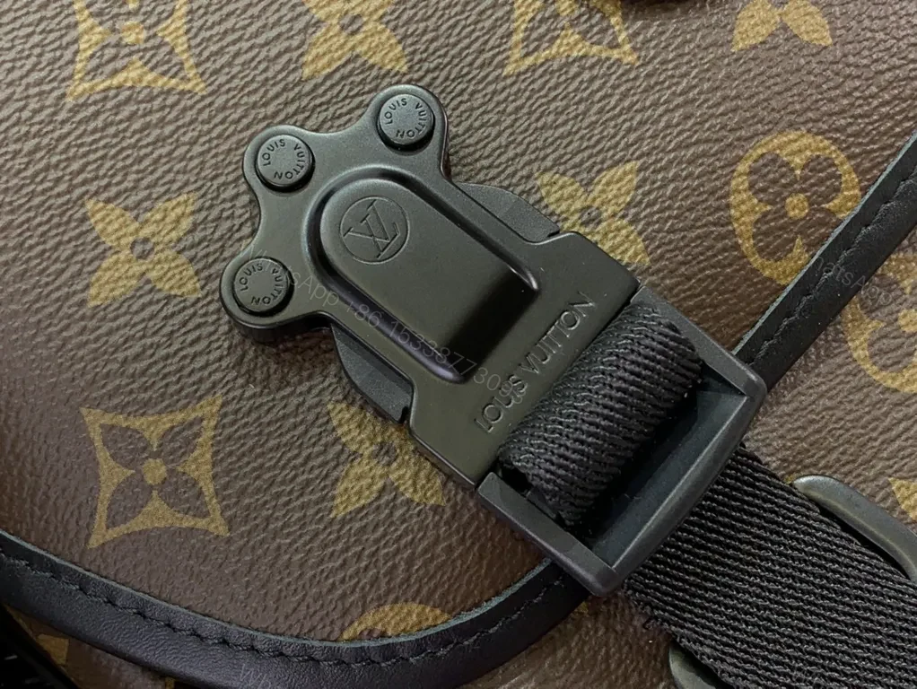 View 2 of Structured Monogram Luxe Messenger Bag â€” Modern, Durable, Signature