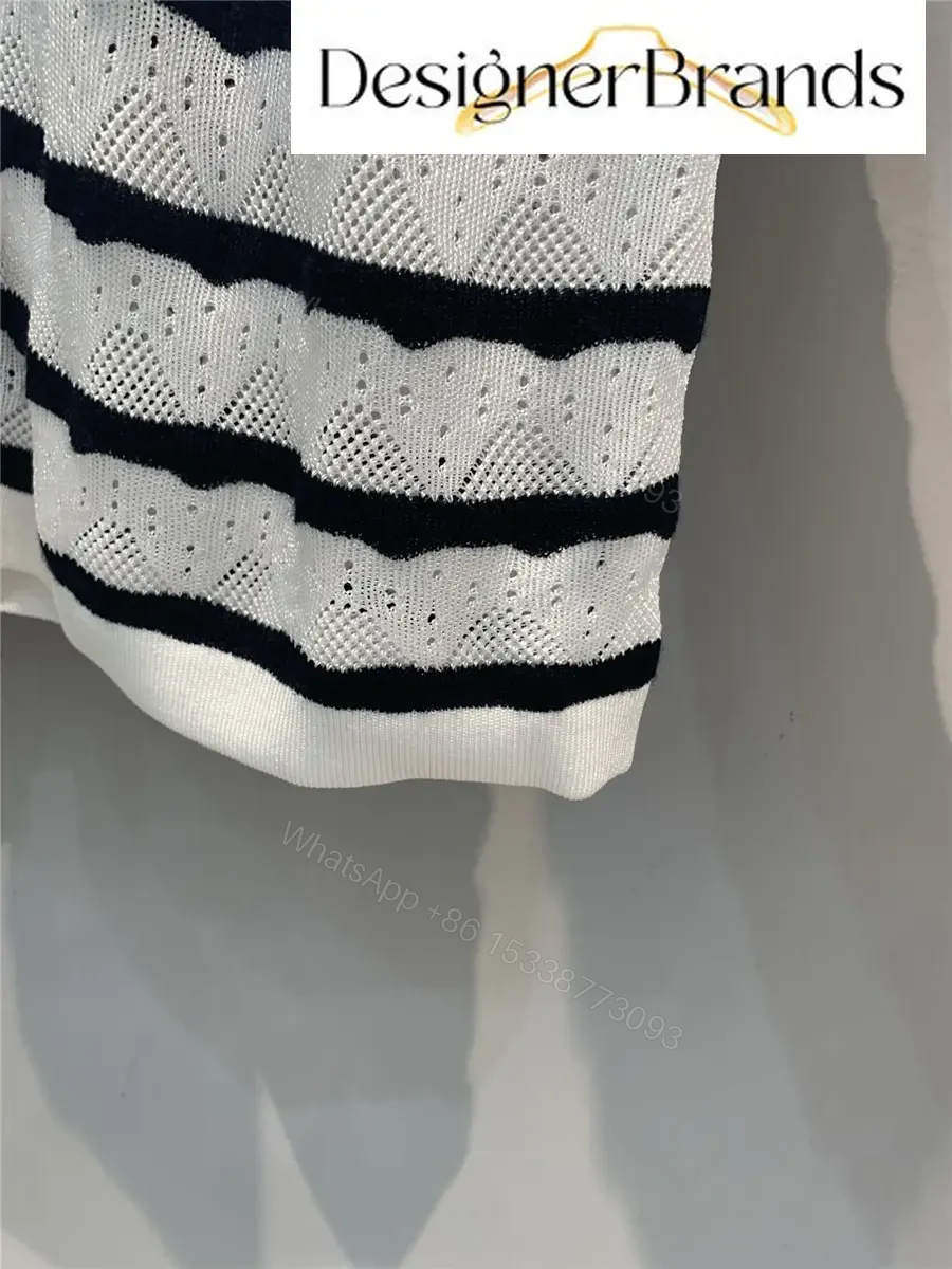 View 6 of Dior Mariniere Twinset Striped Knit Cardigan