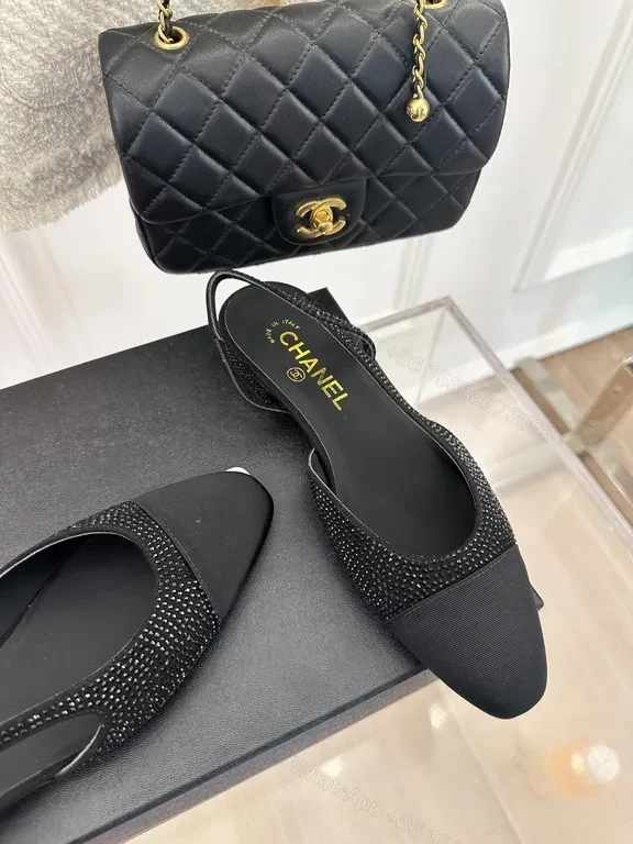 View 4 of Chanel-Inspired Rhinestone Slingback Flats: Everyday Glamour