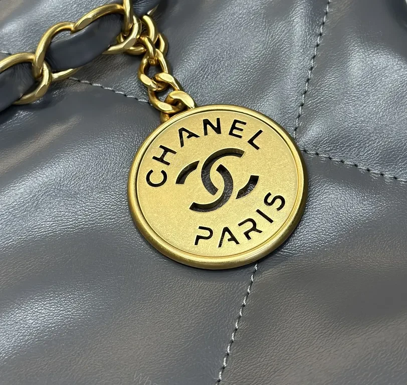 View 8 of Graphite Quilted Tote: Chanel-Inspired Luxury Everyday Bag