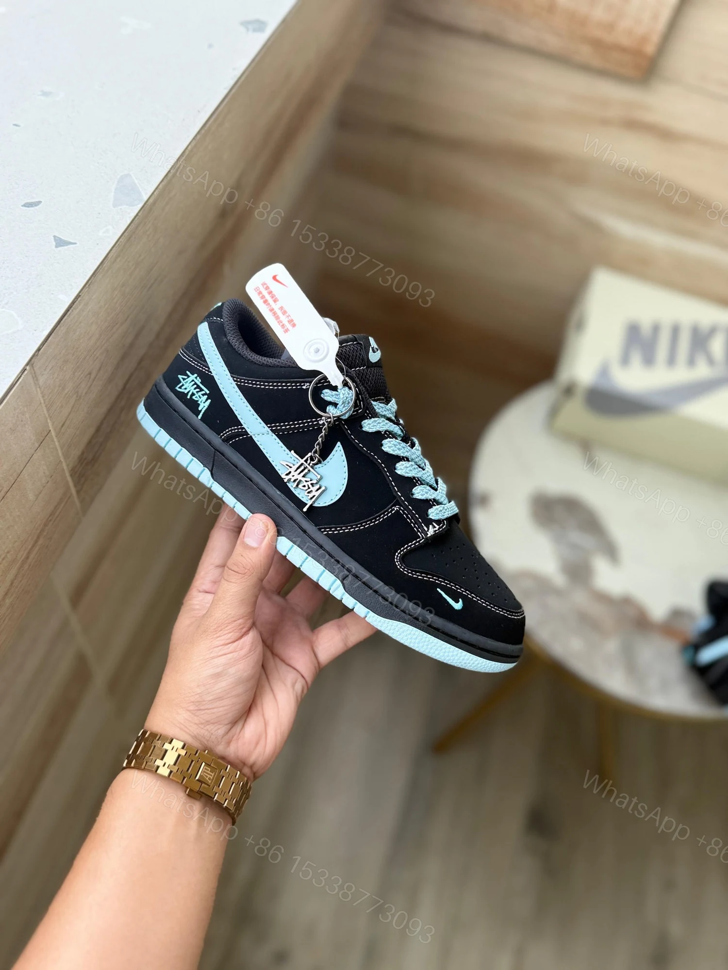 FIRST COPY NIKE SB DUNK STUSSY BLACK WHITE 2025 — view 1