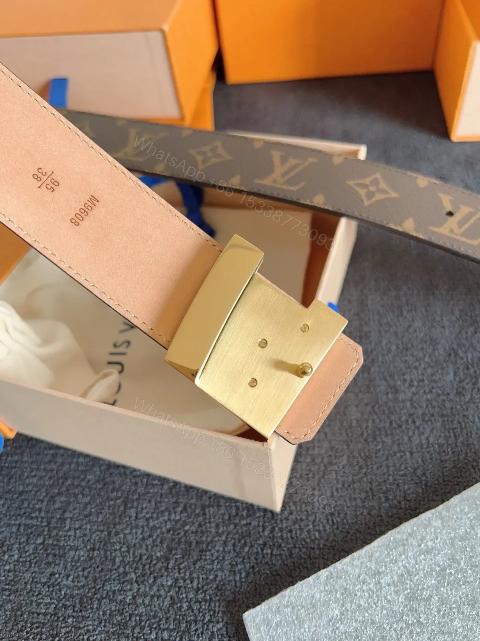 View 9 of Lux Monogram Belt: Gold Buckle, Everyday Luxury Accessory