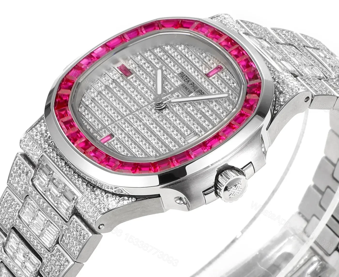 View 4 of Patek Philippe White Gold Ruby Nautilus Watch