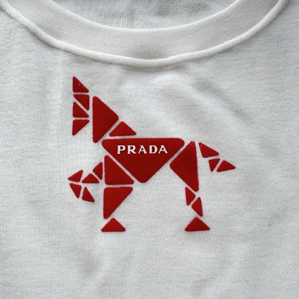 View 7 of Geometric Dog Knit Tee: White, Premium Minimalist Style, Durable Comfort
