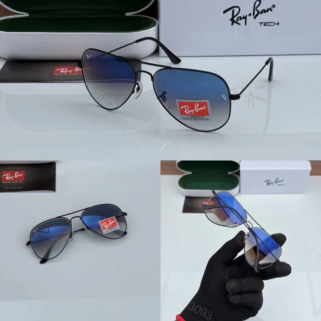 View 3 of First Copy Rayban 3026 Black Blue Shades Glass Quality