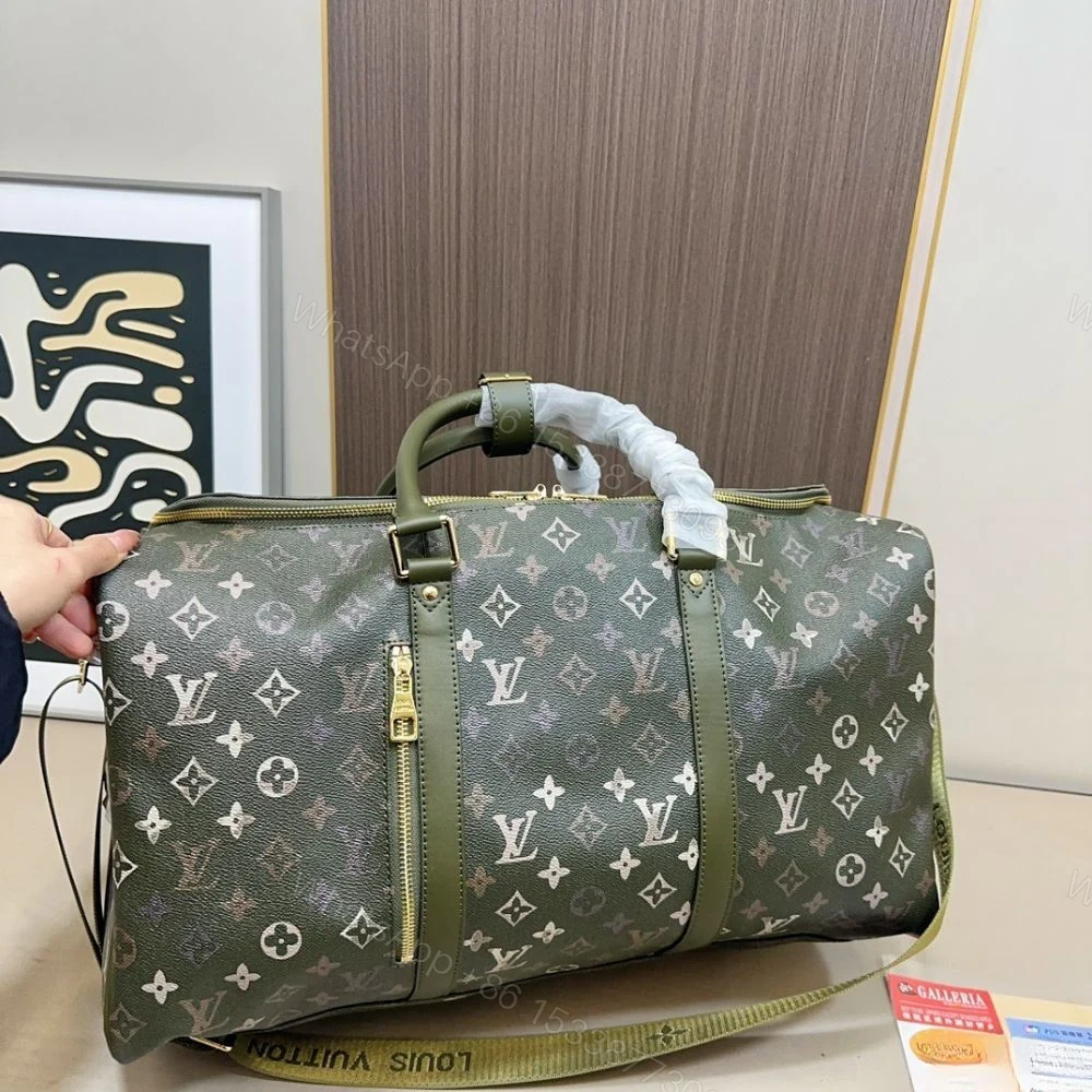 View 8 of Louis Vuitton Keepall Backpack 50Cm Khaki Green M26964