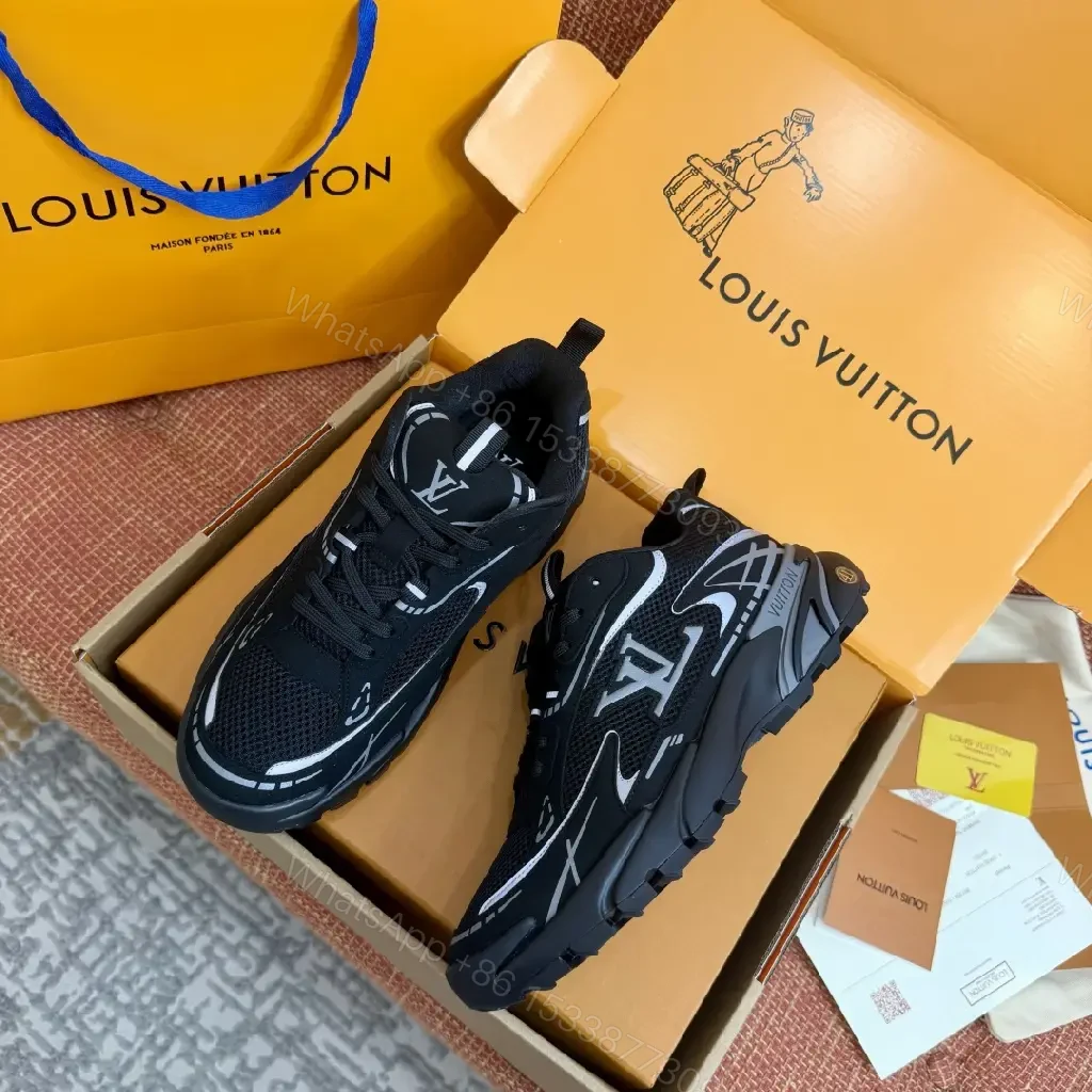 View 6 of Black Mesh Sneaker Louis Vuitton Style with Breathable Upper Footwear