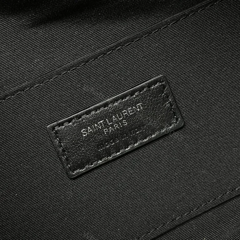 View 8 of Compact Leather Belt Bag with YSL Hardware - Noir Style