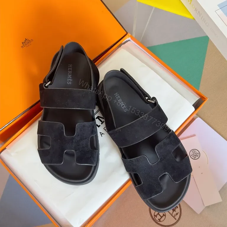 View 9 of Bold Hermes-Inspired Sandals: Architectural Cutouts, Leather
