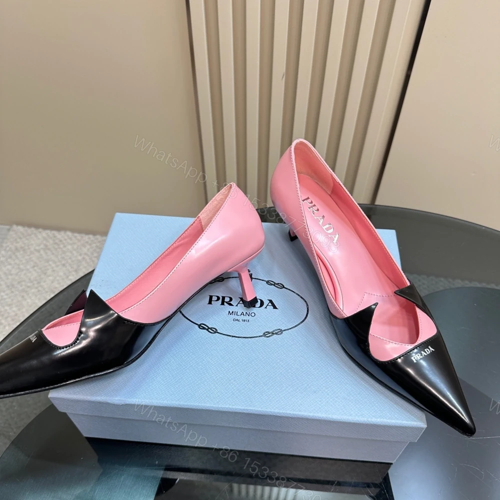 View 3 of 高仿Prada*1I976F尖頭走秀款高踭鞋5.5CM粉色免檢版
