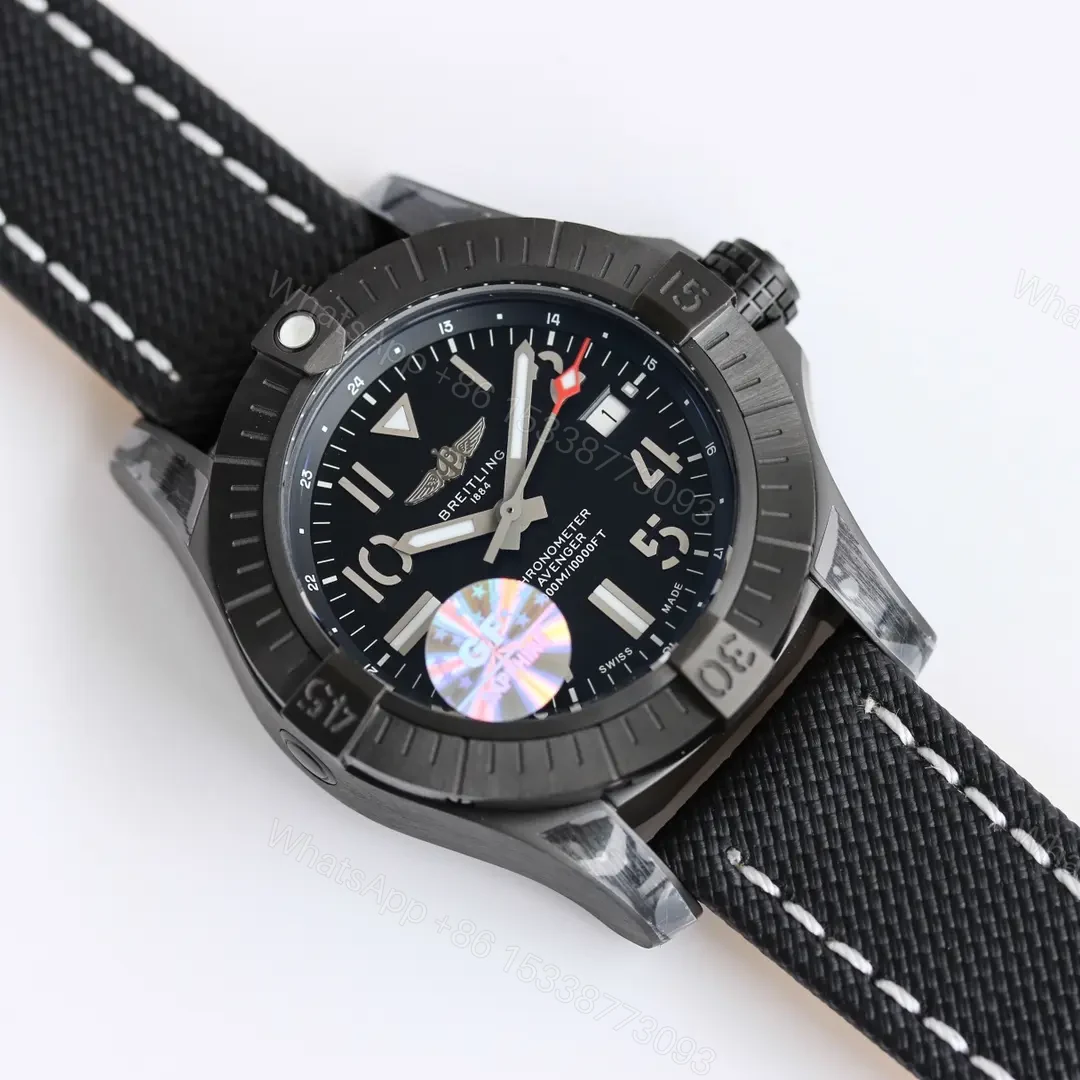 View 2 of JF Factory Breitling Avenger Automatic 45 Seawolf Night Mission Edition – Black Dial, Black Titanium Case, Black Rubber Strap