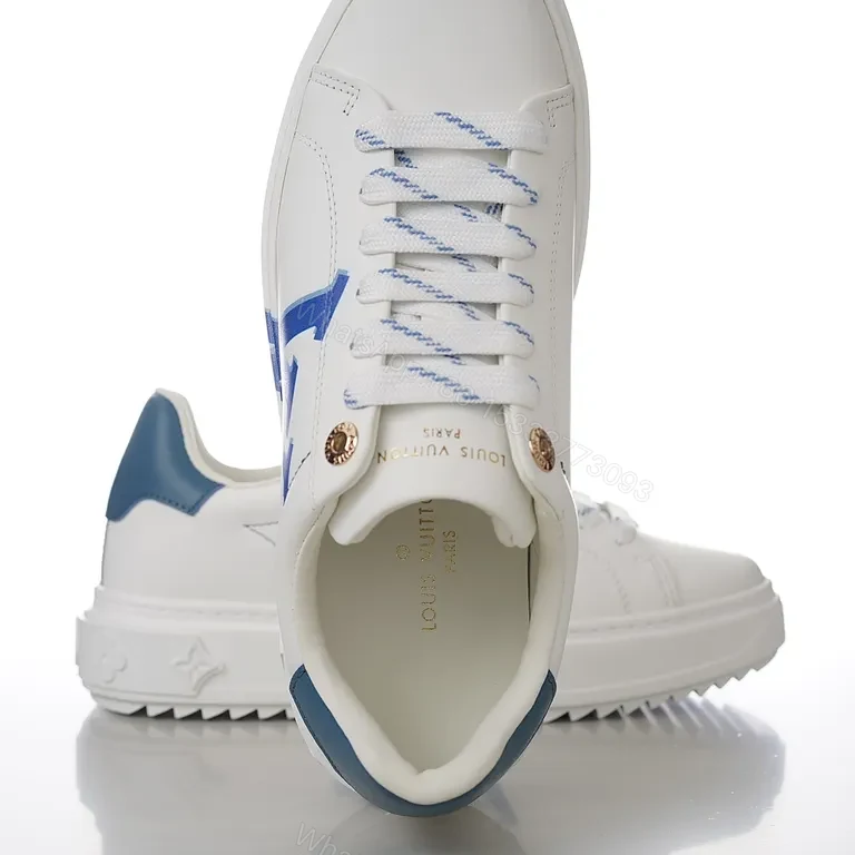 View 5 of White Leather Sneaker with LV Monogram â€“ Luxe Comfort Sneaker