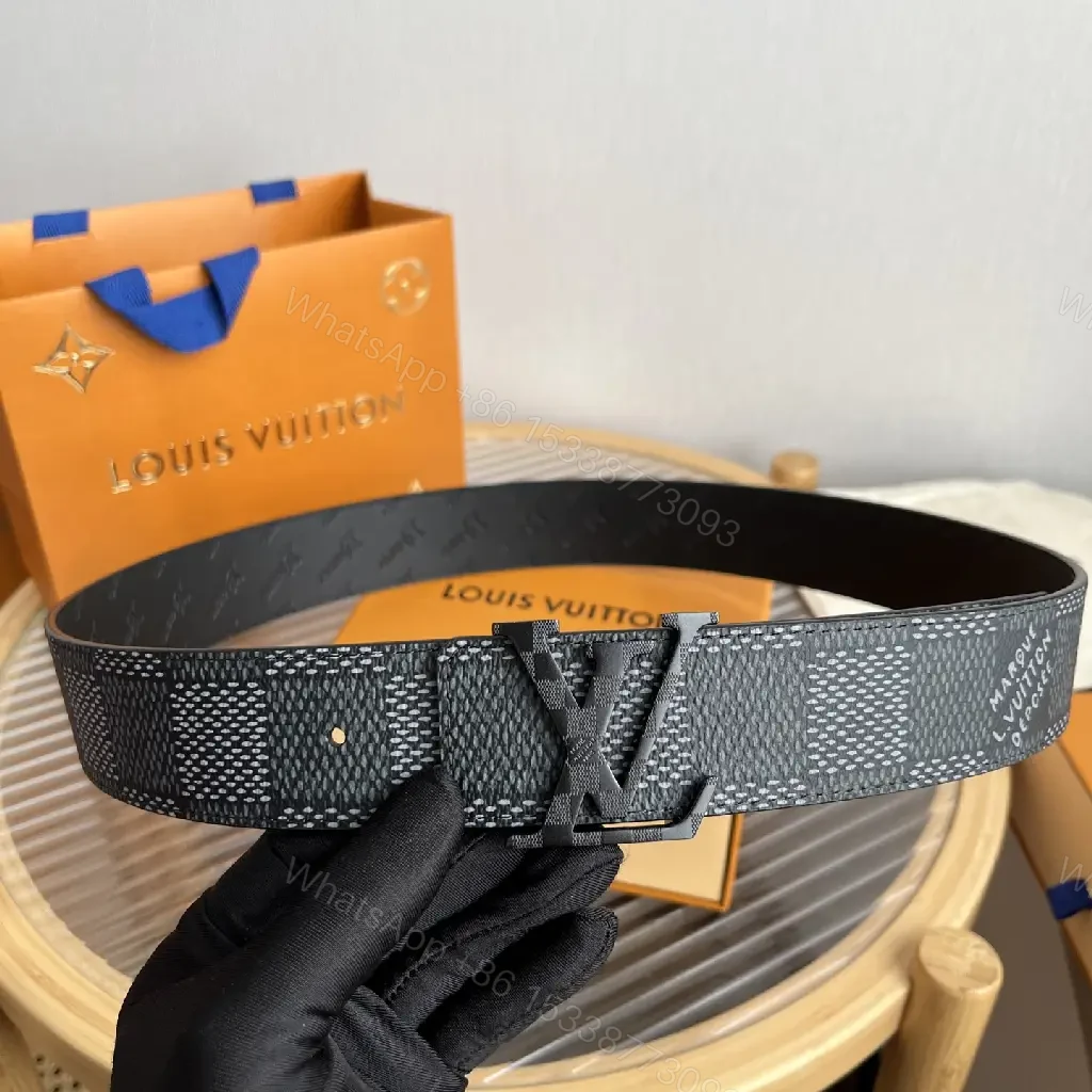 View 8 of Gray Textured LV Belt with Woven Monogram Pattern, Wide Style