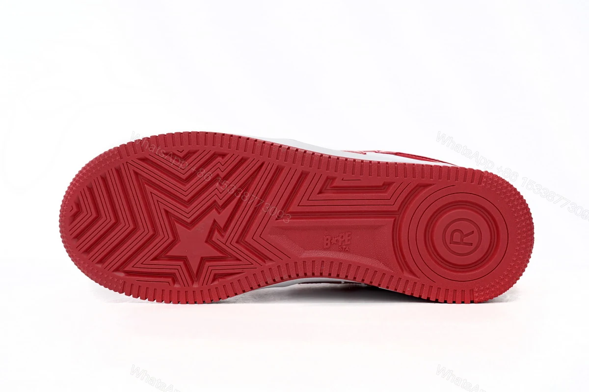 View 9 of Cheap Fake BapeSta Low Red And White Mirror Surface 1170 191 022