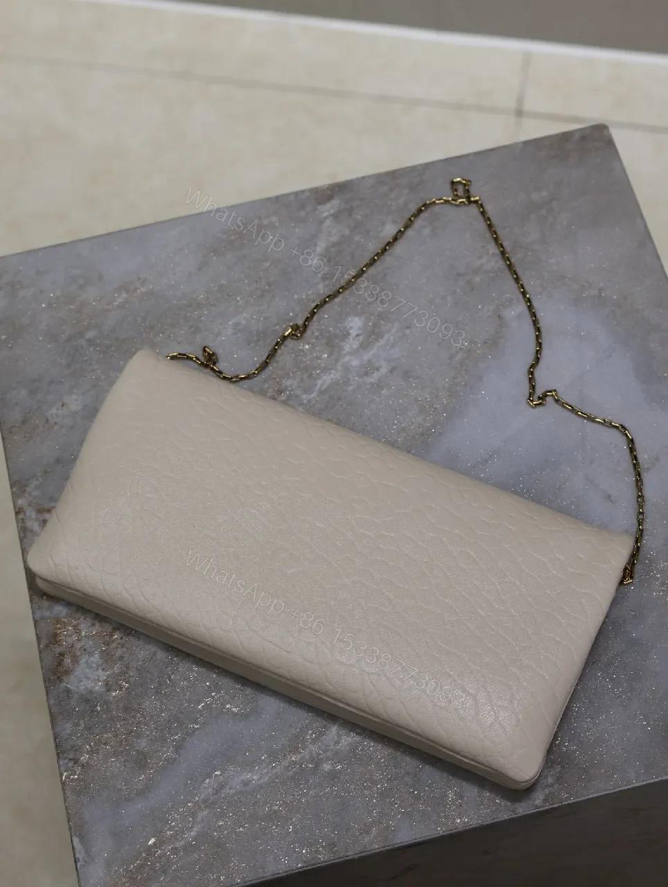 View 5 of Croc-Texture Clutch with Gold Emblem — Luxe Everyday Carry
