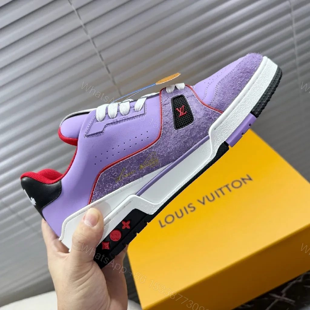 View 9 of Lilac Leather-Suede Luxe Sneaker: Premium Streetwear Comfort