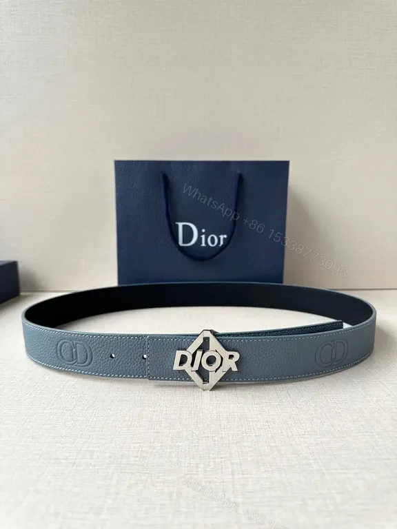 View 6 of Gold-Dior Accent Leather Belt: Premium, Adjustable Luxury Accessory