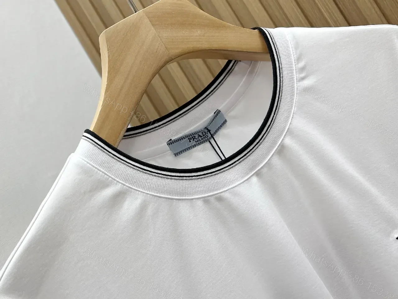View 4 of Black Cotton T-Shirt Modern Minimalist Prada Tee