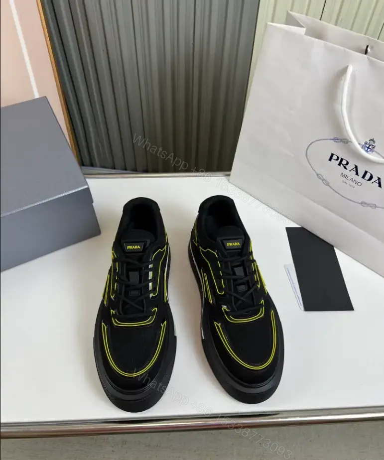 View 3 of PRADA MACRO RE-NYLON AND BRUSHED LEATHER SNEAKERS – PRD060