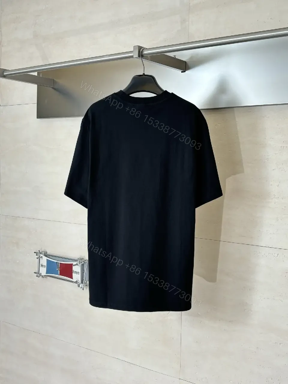 View 8 of Black Cotton Tee, Minimal Logo, Elevated Streetwear, All-Day Comfort, Tee